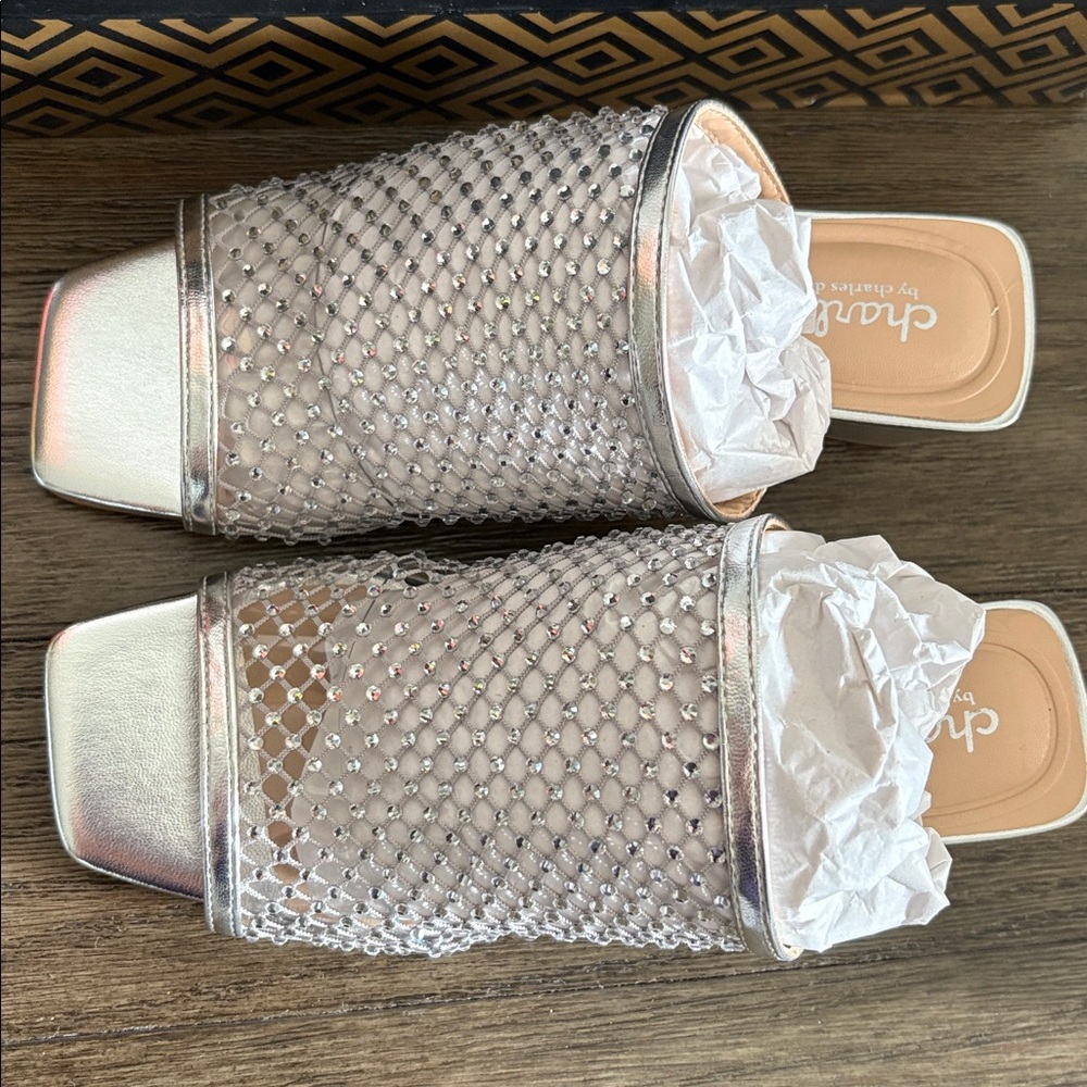 NIB [Charles by Charles David] Noolie Rhinestone Mesh Wedge Sandals Women’s 5 - Picture 5 of 13